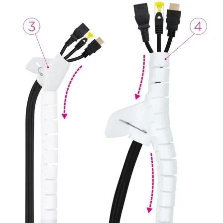 Nanocable Organizador de Cables Flexible 25 mm, Blanco, 1 m